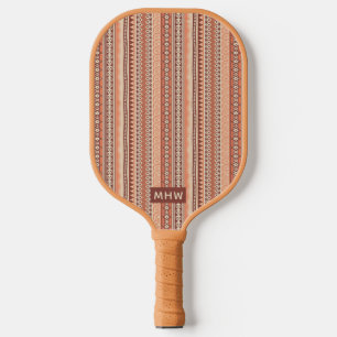 Tribal pattern custom monogram pickleball paddle