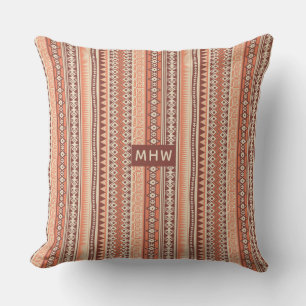 Tribal pattern custom monogram throw pillows