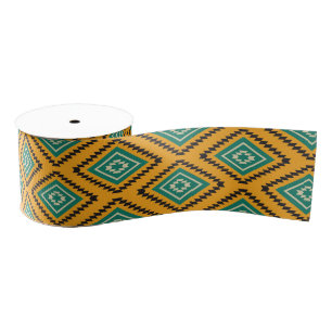 Tribal pattern grosgrain ribbon