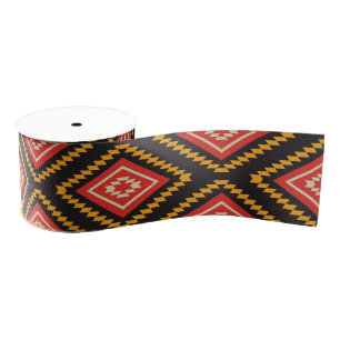 Tribal pattern grosgrain ribbon