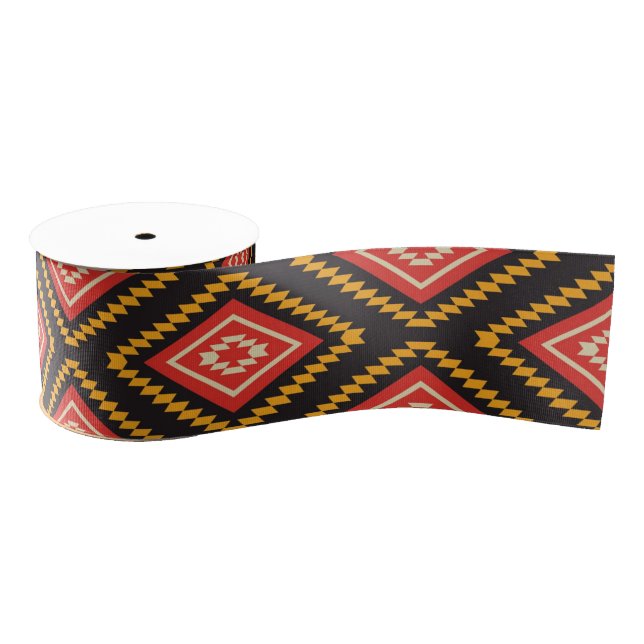 Tribal pattern grosgrain ribbon (Spool)