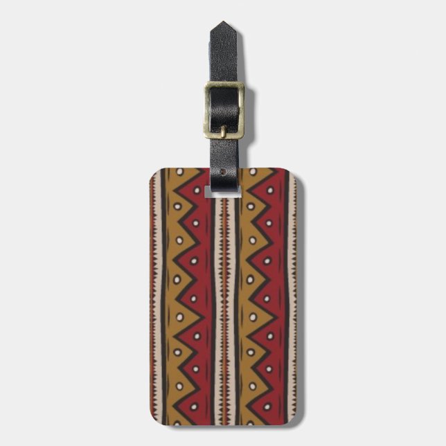 Tribal pattern luggage tag (Front Vertical)