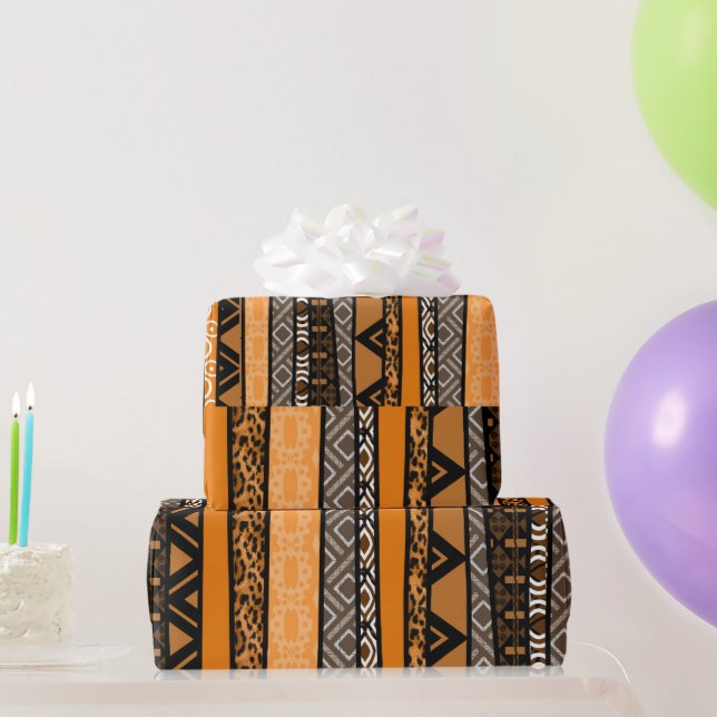 Tribal Pattern Mix Wrapping Paper (Party Gifts)