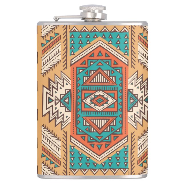 Tribal pattern, perfect for decor. hip flask (Front)