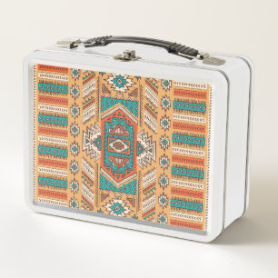 Tribal pattern, perfect for decor. metal lunch box