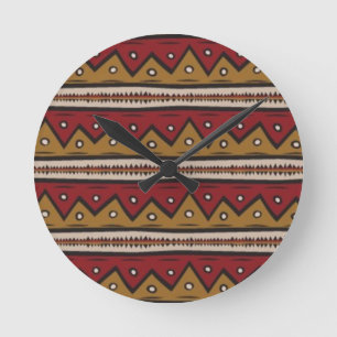 Tribal pattern round clock