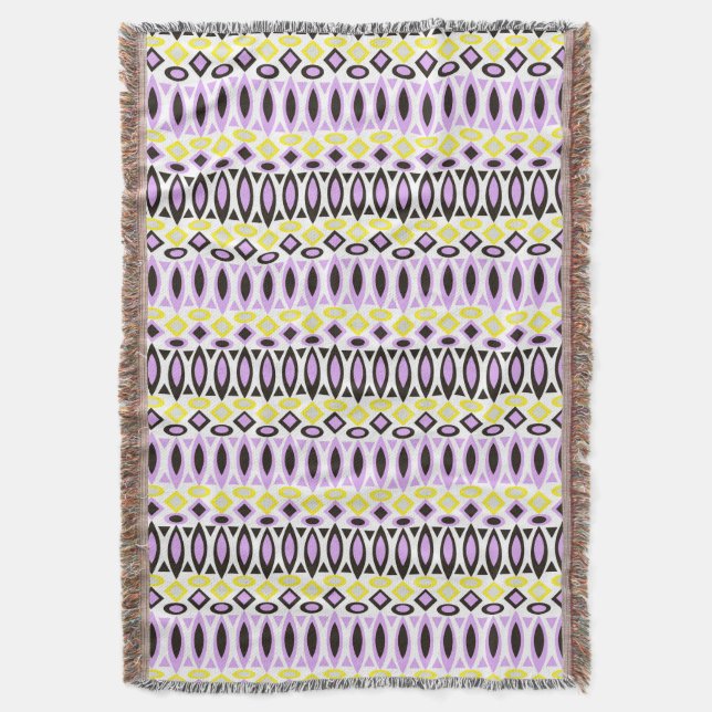 Tribal pattern throw blanket (Front Vertical)