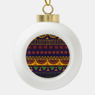 Tribal pattern, versatile for various uses. ceramic ball christmas ornament