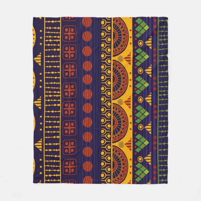 Tribal pattern, versatile for various uses. fleece blanket (Front)