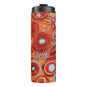 tribal pattern warm colours thermal tumbler