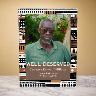 Tribal Patterns Retirement Gift for Black Dad Photo Block
