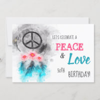 *~ Tribal Peace & Love Hippie Birthday Rustic