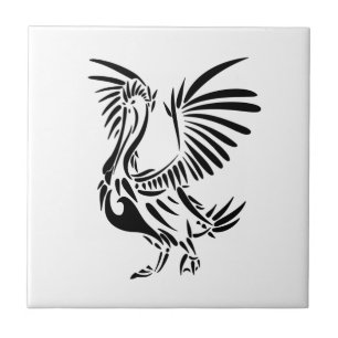 Tribal Pelican Art Ceramic Tile