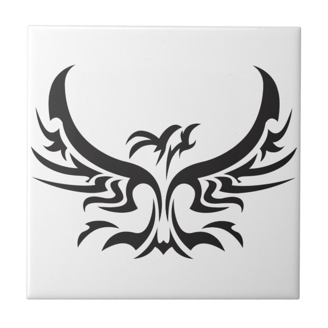 Tribal Phoenix Ceramic Tile (Front)