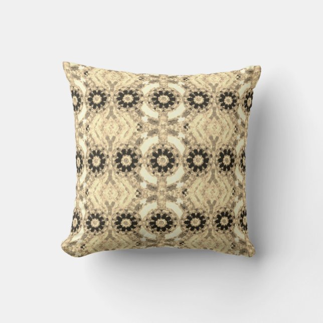 Tribal Pink Filtered Sepia Design Cushion (Front)