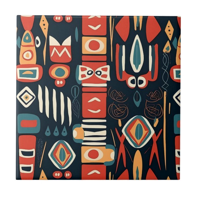 Tribal Print Art Tile (Front)