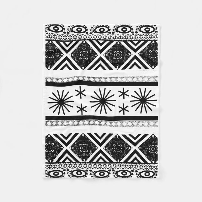 Tribal Print Design Fleece Blanket (Front)