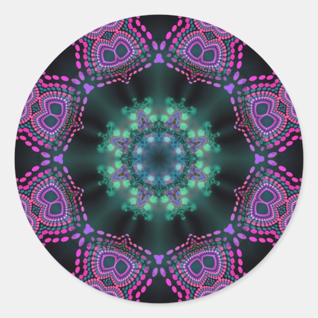 Tribal Psychedelic Geometric Art Sticker (Front)