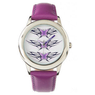 tribal purple butterflies watch