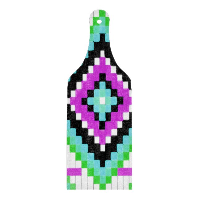 Tribal Purple Glass Cutting Board Paddle (Front)