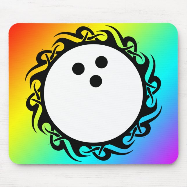 tribal rainbow bowling mouse pad (Front)