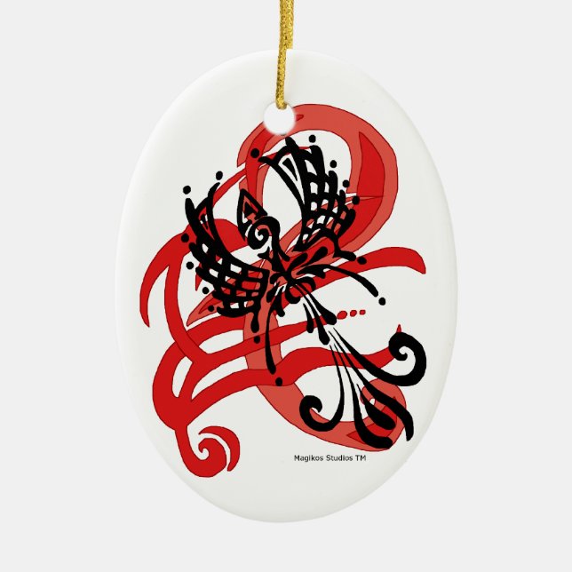 Tribal Raven Ornament (Front)