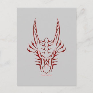 Tribal Red Dragon Head Postcard