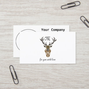 Tribal Red Stag Monogram Business Card