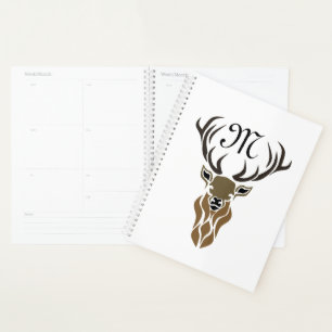 Tribal Red Stag Monogram Planner
