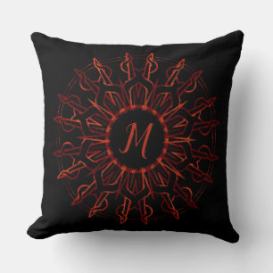 Tribal Red Sun Throw Pillow