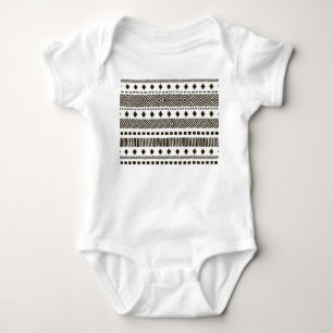 Tribal Rhythms: Ethnic Geometric Patterns Baby Bodysuit