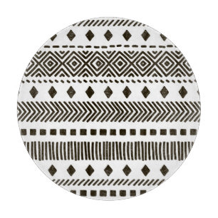 Tribal Rhythms: Ethnic Geometric Patterns Cutting Board