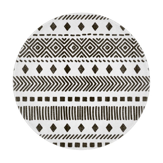 Tribal Rhythms: Ethnic Geometric Patterns Cutting Board (Front)