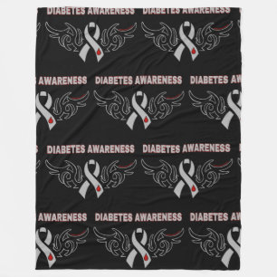 Tribal Ribbon...Diabetes Fleece Blanket