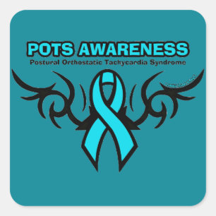 Tribal Ribbon...POTS Square Sticker