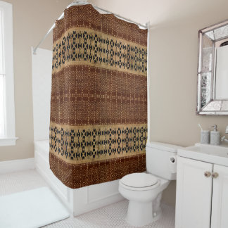 Tribal Rich Brown Mudcloth Shower Curtain