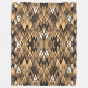 TRIBAL RUSTIC TRIANGULAR PATTERN FLEECE BLANKET
