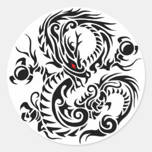 tribal ryuu 4 classic round sticker