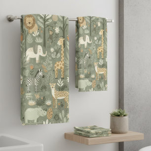 Tribal Safari Jungle ID1260 Bath Towel Set