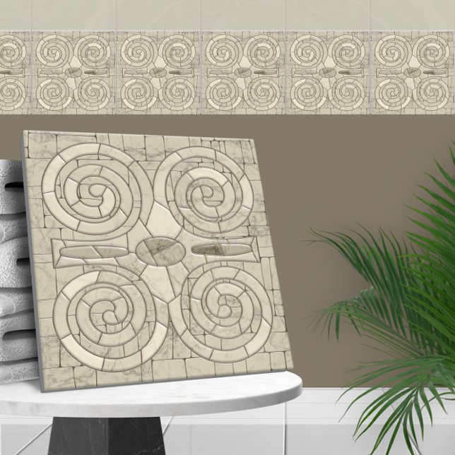 Tribal Sand Mosaic Art  Ceramic Tile (Creator Uploaded)