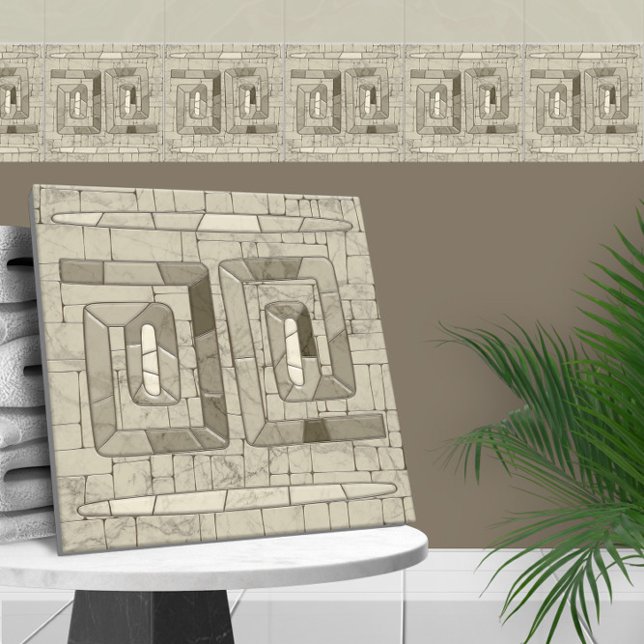 Tribal Sand Mosaic Art  Ceramic Tile (Creator Uploaded)