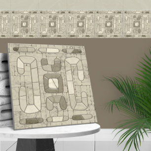 Tribal Sand Mosaic Art  Ceramic Tile