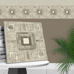 Tribal Sand Mosaic Art  Ceramic Tile