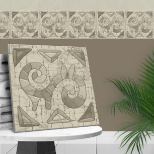 Tribal Sand Mosaic Art  Ceramic Tile