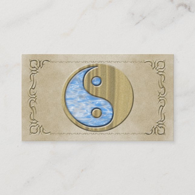Tribal Sand & Water Yin Yang Business Card (Front)