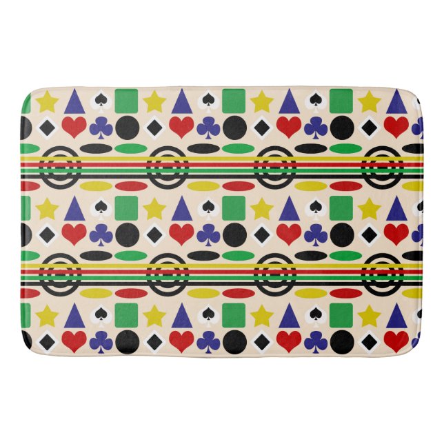 Tribal Scandinavian Nordic Pattern Design  Bath Mat (Front)