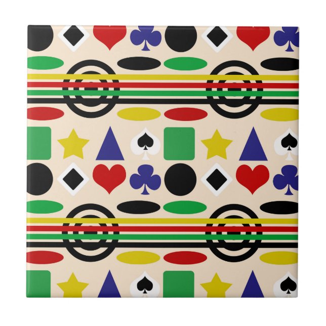 Tribal Scandinavian Nordic Pattern Design  Ceramic Tile (Front)