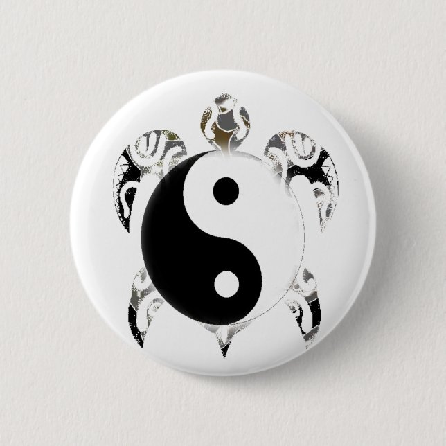 Tribal Sea Turtle 6 Cm Round Badge (Front)