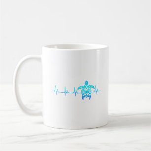 Tribal Sea Turtle Heartbeat EKG Coffee Mug