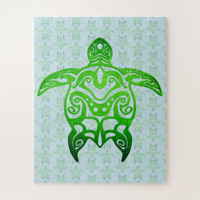 Tribal Sea Turtle Honu Jigsaw Puzzle (Vertical)